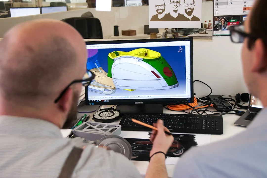 engineer using cad software