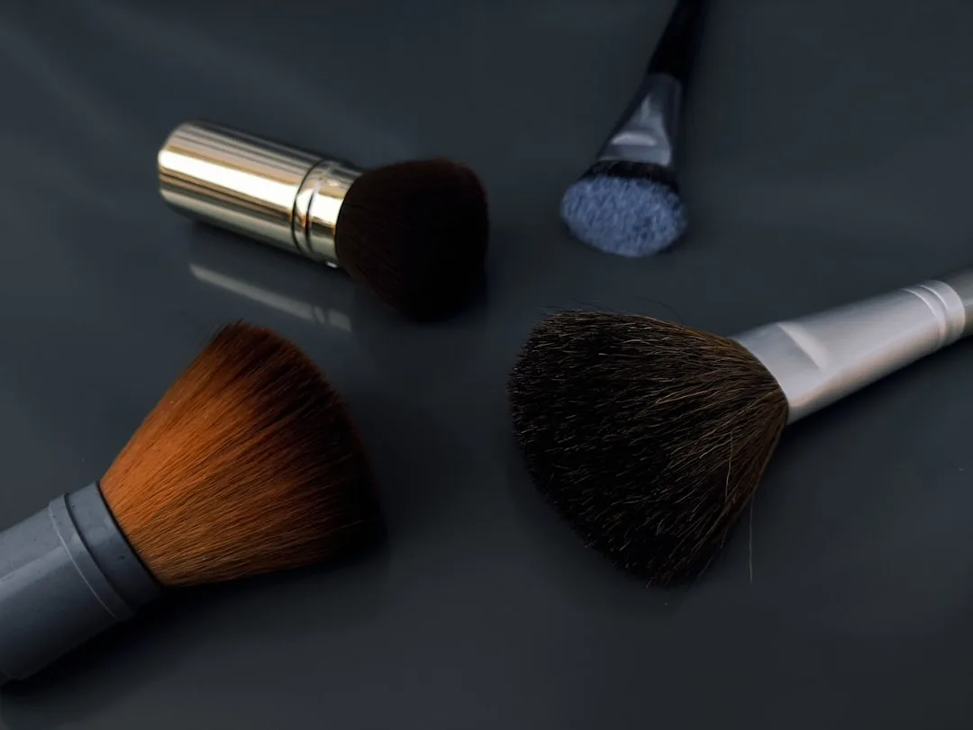 makeup tools organized