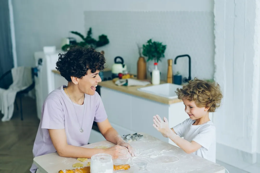 child talking to adult
