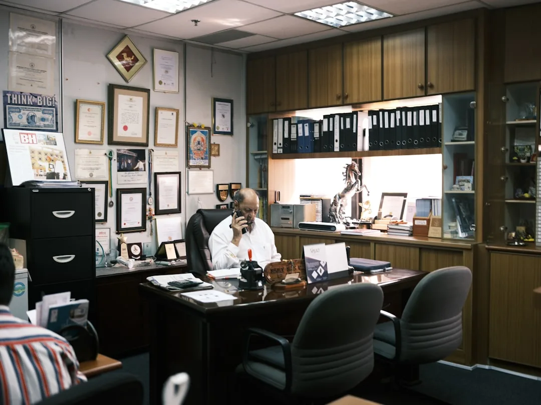 lawyer working office