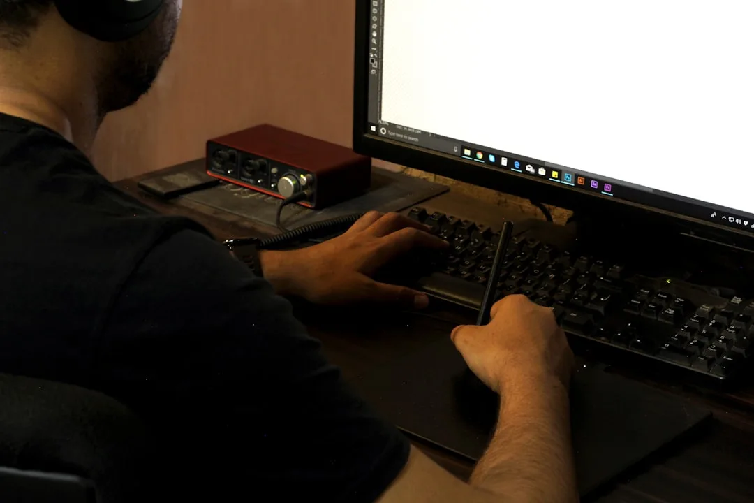 person using computer efficiently